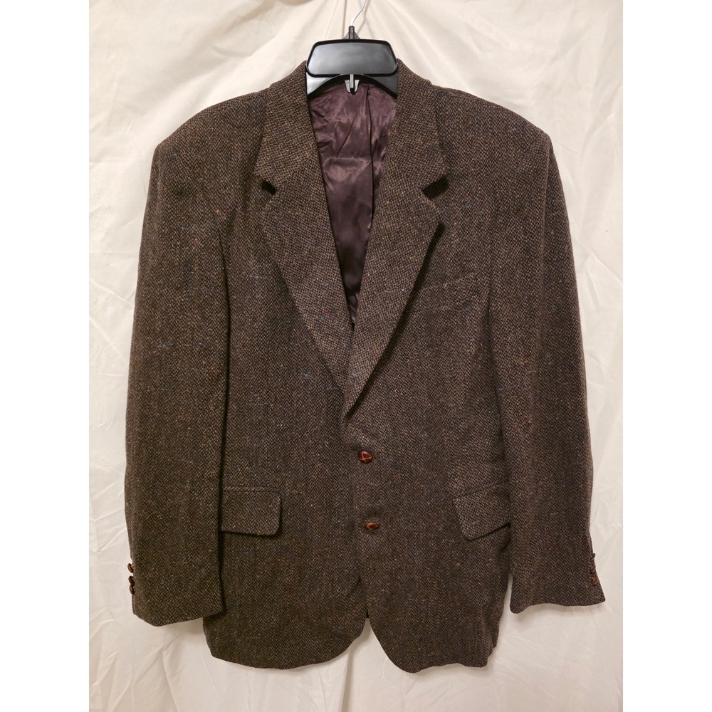 Boston Traders Mens Brown Donegal Tweed Wool Blazer Sport Coat Made in Poland